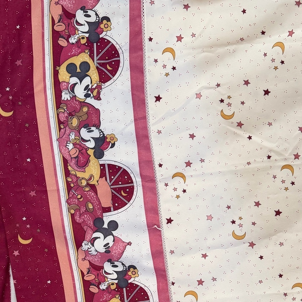 Vintage Mickey & Minnie Moon Stars Curtains 95” x 126” 2 panels - Picture 4 of 4